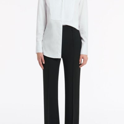 Carla Zampatti White Cotton Shirting Bib Front Shirt - Image 1