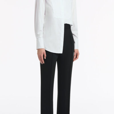 Carla Zampatti White Cotton Shirting Bib Front Shirt - Image 2