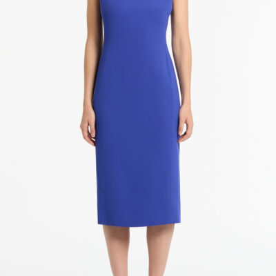 Carla Zampatti Violet Crepe Sheath Dress - Image 1