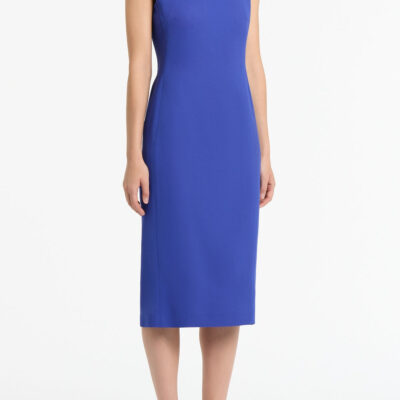 Carla Zampatti Violet Crepe Sheath Dress - Image 2