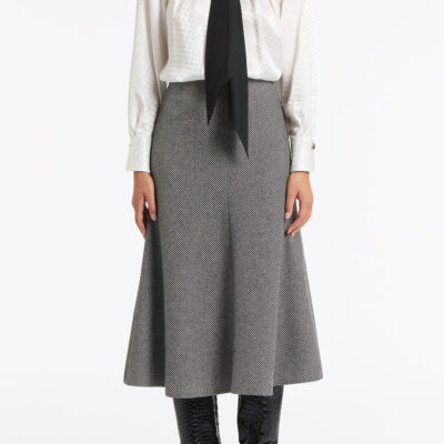 Carla Zampatti Twill Coating Flare Skirt - Image 1