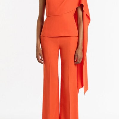 Carla Zampatti Tangerine Crepe Cascade Top - Image 1