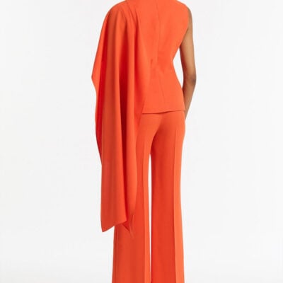 Carla Zampatti Tangerine Crepe Cascade Top - Image 2