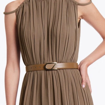 Carla Zampatti Tan Leather CZ Logo Belt - Image 1