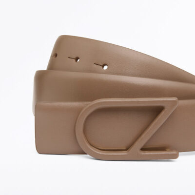 Carla Zampatti Tan CZ Logo Covered Belt - Image 1