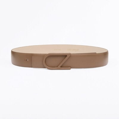 Carla Zampatti Tan CZ Logo Covered Belt - Image 2