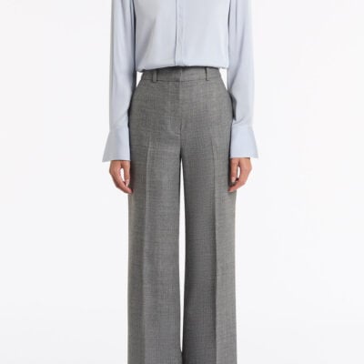 Carla Zampatti Sky Blue Silk Satin Georgette Classic Blouse - Image 1