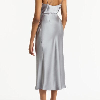 Carla Zampatti Silver Satin Cowl Neck Cami - Image 2