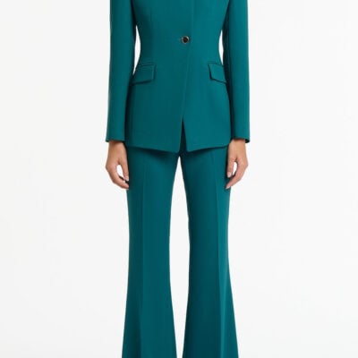Carla Zampatti Serpentine Crepe Long Line Single Breasted Jacket - Image 1