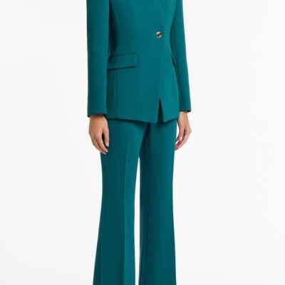 Carla Zampatti Serpentine Crepe Long Line Single Breasted Jacket - Image 2
