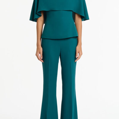 Carla Zampatti Serpentine Crepe Cape Top - Image 1