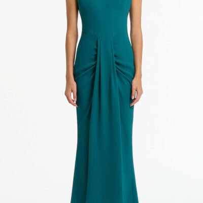 Carla Zampatti Serpentine Crepe Cap Sleeve Gown - Image 1