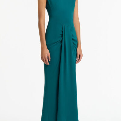 Carla Zampatti Serpentine Crepe Cap Sleeve Gown - Image 2