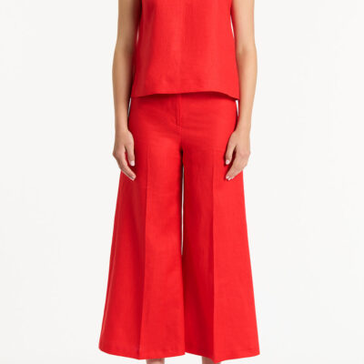 Carla Zampatti Scarlatto Linen Tank Top - Image 1