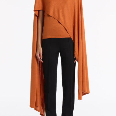 Carla Zampatti Russet Metallic Merino Knit Wrap - Image 1