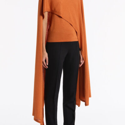 Carla Zampatti Russet Metallic Merino Knit Wrap - Image 2