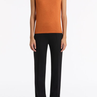 Carla Zampatti Russet Metallic Merino Knit Top - Image 1