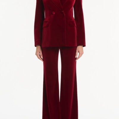 Carla Zampatti Rouge Velvet Wide Leg Pant - Image 1