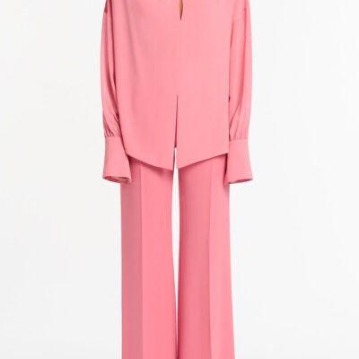 Carla Zampatti Rose Pink Georgette Drop Sleeve Blouse - Image 1