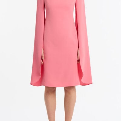 Carla Zampatti Rose Pink Crepe Lovero Dress - Image 1