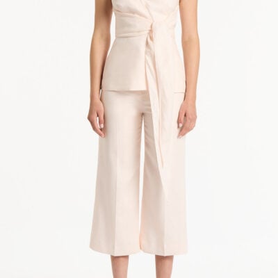 Carla Zampatti Rosa Linen V-neck Wrap Top - Image 1