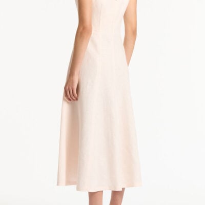 Carla Zampatti Rosa Linen Square Neck Midi Dress - Image 2