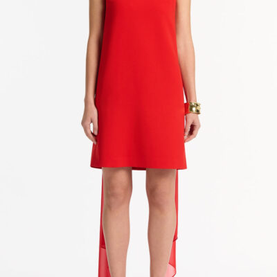Carla Zampatti Red Georgette Scarf - Image 1