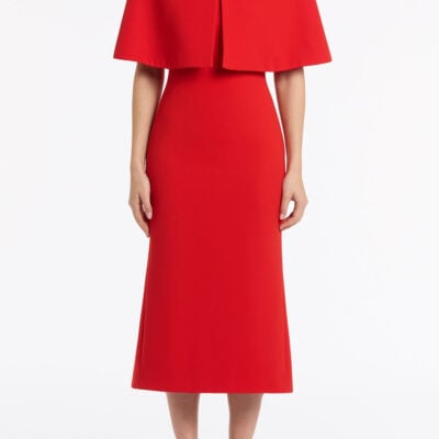 Carla Zampatti Red Crepe Short Cape - Image 1