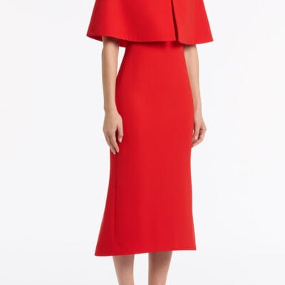 Carla Zampatti Red Crepe Short Cape - Image 2