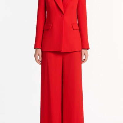 Carla Zampatti Red Crepe Rose Jacket - Image 1