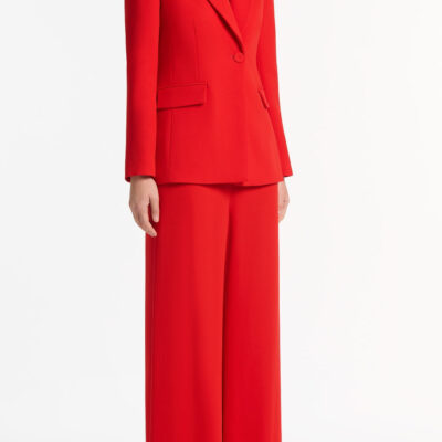 Carla Zampatti Red Crepe Rose Jacket - Image 2