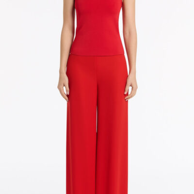 Carla Zampatti Red Crepe Palazzo Pant - Image 1