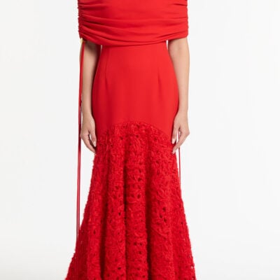 Carla Zampatti Red Crepe Coulisse Shrug - Image 1