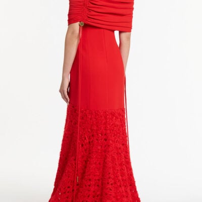 Carla Zampatti Red Crepe Coulisse Shrug - Image 2