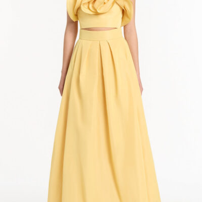Carla Zampatti Pollen Taffeta Flower Top - Image 1