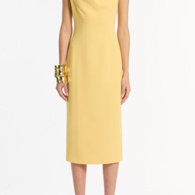 Carla Zampatti Pollen Crepe Leaf Midi Dress - Image 1