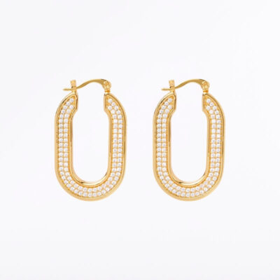 Carla Zampatti Pave Prism Hoop Earring - Image 1