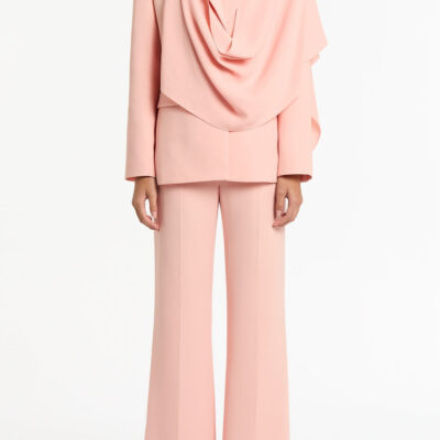 Carla Zampatti Pale Rose Crepe Scarf Jacket - Image 1
