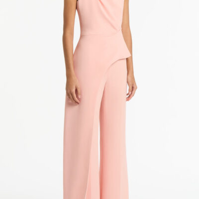 Carla Zampatti Pale Rose Crepe Classic Flared Pant - Image 2