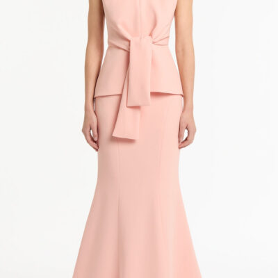 Carla Zampatti Pale Rose Crepe Cap Sleeve Tie Top - Image 1
