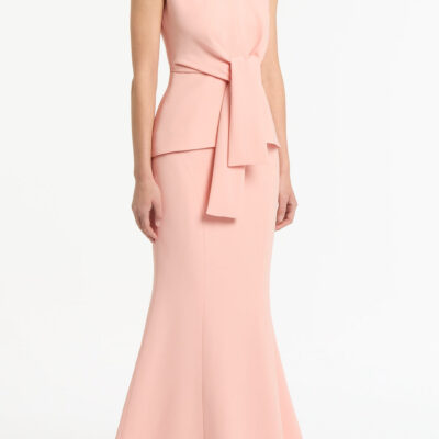 Carla Zampatti Pale Rose Crepe Cap Sleeve Tie Top - Image 2