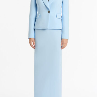 Carla Zampatti Pale Blue Crepe Bias Skirt - Image 1