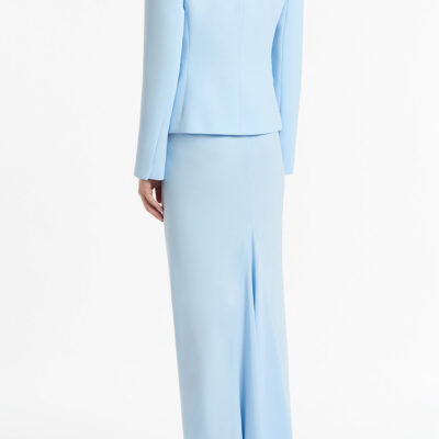 Carla Zampatti Pale Blue Crepe Bias Skirt - Image 2