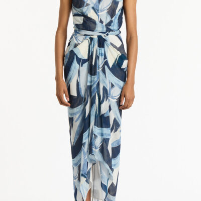 Carla Zampatti Painted Floral Georgette Wrap Dress - Image 1