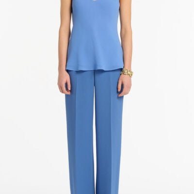 Carla Zampatti Pacific Blue Georgette Scoop Neck Cami - Image 1