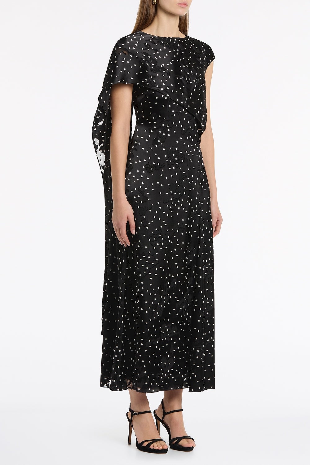 MNCZ140826201623013_2 Carla Zampatti Pinspot Silk Burnout Shoulder Wrap Dress - Image 2