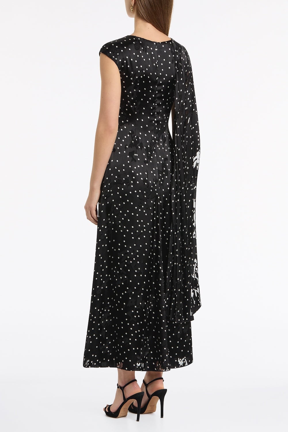 MNCZ140826201623013_3 Carla Zampatti Pinspot Silk Burnout Shoulder Wrap Dress - Image 3