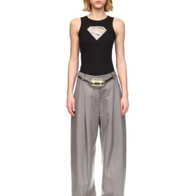 David Koma Supergirl X David Koma Crystal Logo Tank Top - Image 2