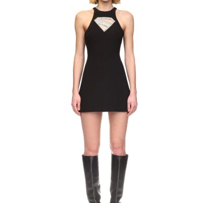 David Koma Supergirl X David Koma Crystal Logo Mini Dress - Image 2