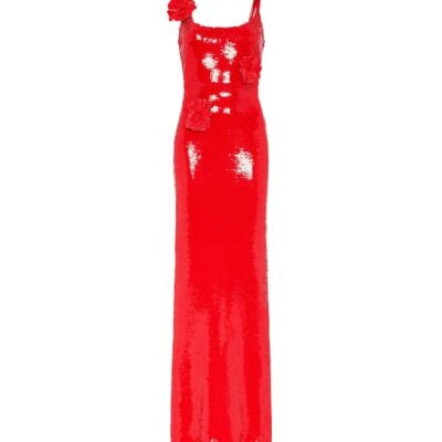 David Koma Sequin Gown With 3d Flowers - Image 1
